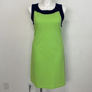 Izod Green Navy Blue Sleeveless Scoop Neck Pullover Shift Dress Size XL